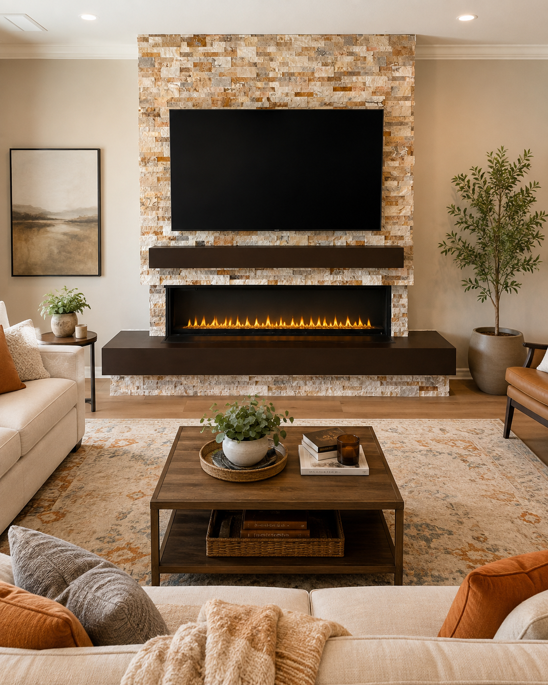 Jacksonville Custom Fireplace TV Wall