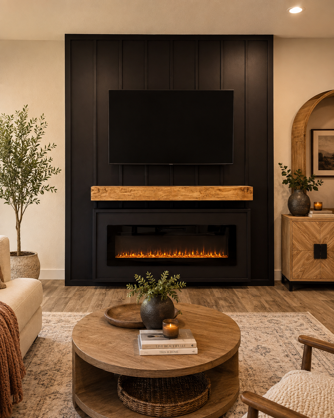 Naples Custom Fireplace TV Wall